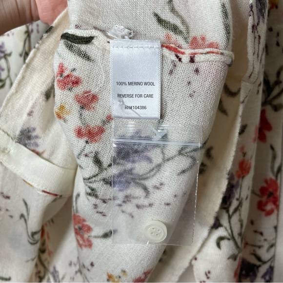 Garnet Hill | Cottagecore Merino Wool Dainty Floral Cardigan NWOT - Picture 8 of 11